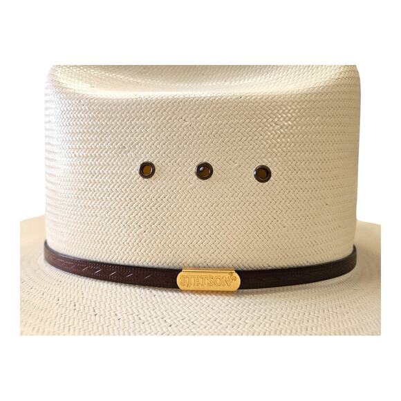 NWOT Stetson Maddock 10X Cowboy Straw Hat in Natural Cream Color (Size: 7) - Picture 3 of 12